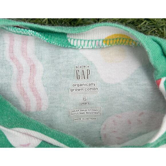 GAP - Breakfast Donuts Eggs Bacon Kids Pajama Set Size 6 - Picture 2 of 2